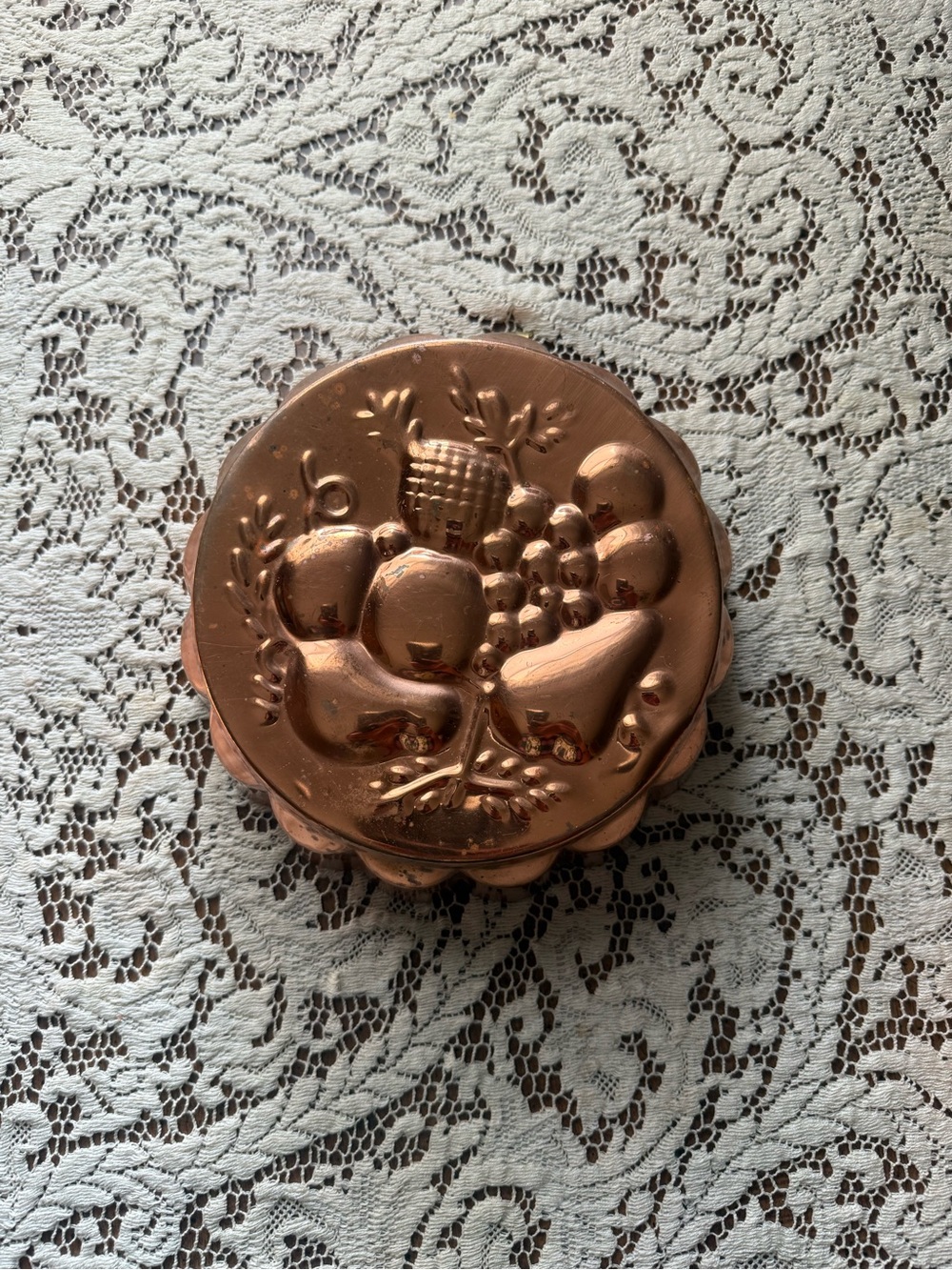 Copper Fruit Motif Decorative Mold - Shiny Copper Finish